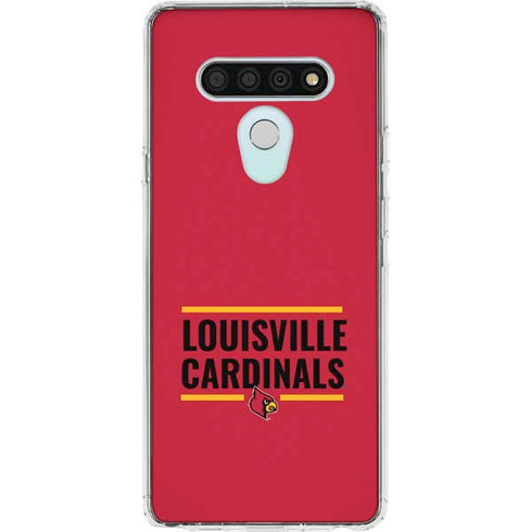 University of Louisville Cardinals Striped LG Stylo 6 Clear Case