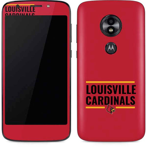 University of Louisville Cardinals Striped Moto E5 Play Skin