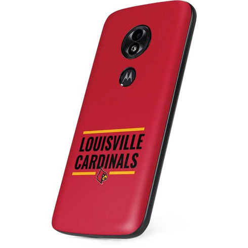 University of Louisville Cardinals Striped Moto E5 Play Skin