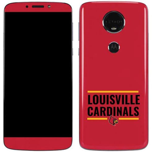 University of Louisville Cardinals Striped Moto E5 Plus Skin