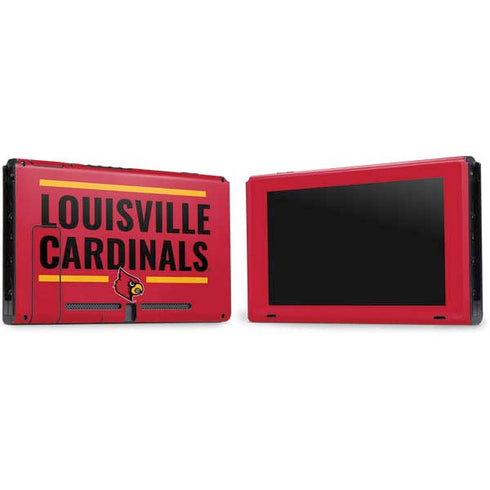 University of Louisville Cardinals Striped Nintendo Switch Bundle Skin