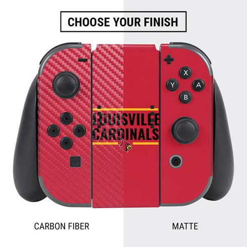 University of Louisville Cardinals Striped Nintendo Switch Bundle Skin