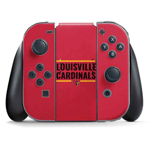University of Louisville Cardinals Striped Nintendo Switch (2017-2021) Joy-Con Controller Skin
