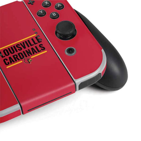 University of Louisville Cardinals Striped Nintendo Switch OLED (2021) Skin