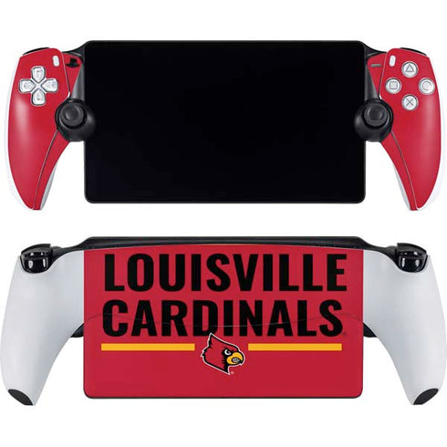 University of Louisville Cardinals Striped PlayStation Portal Remote Player Skin