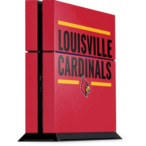 University of Louisville Cardinals Striped PS4 Console Skin