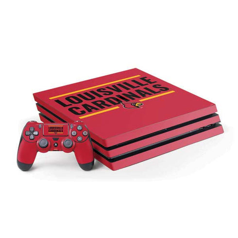 University of Louisville Cardinals Striped PS4 Pro Bundle Skin
