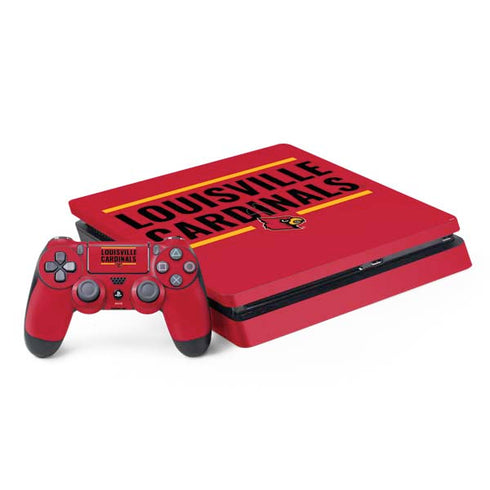 University of Louisville Cardinals Striped PS4 Slim Bundle Skin