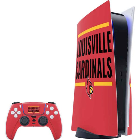 University of Louisville Cardinals Striped PS5 Bundle Skin