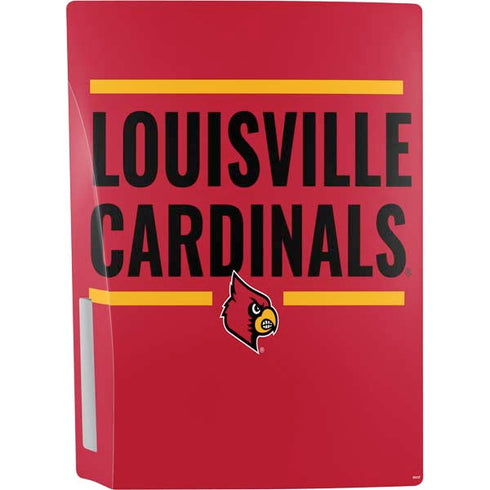 University of Louisville Cardinals Striped PS5 Console Skin