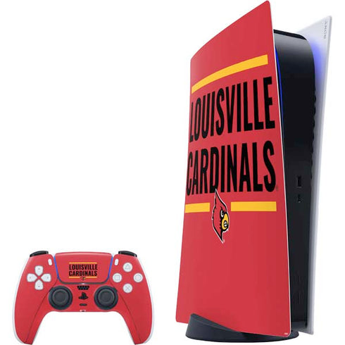University of Louisville Cardinals Striped PS5 Digital Edition Bundle Skin