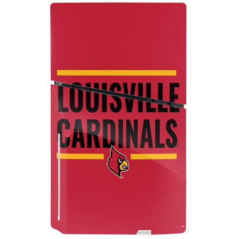 University of Louisville Cardinals Striped PS5 Slim Disk Console Skin
