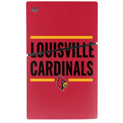 University of Louisville Cardinals Striped PS5 Slim Digital Edition Console Skin