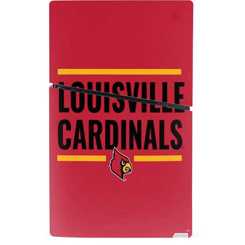 University of Louisville Cardinals Striped PS5 Slim Digital Edition Console Skin