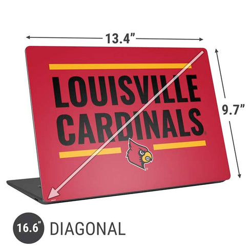 University of Louisville Cardinals Striped Universal Laptop 16.6in (13.4 x 9.7in) Skin