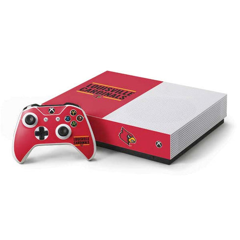 University of Louisville Cardinals Striped Xbox One S All-Digital Edition Bundle Skin