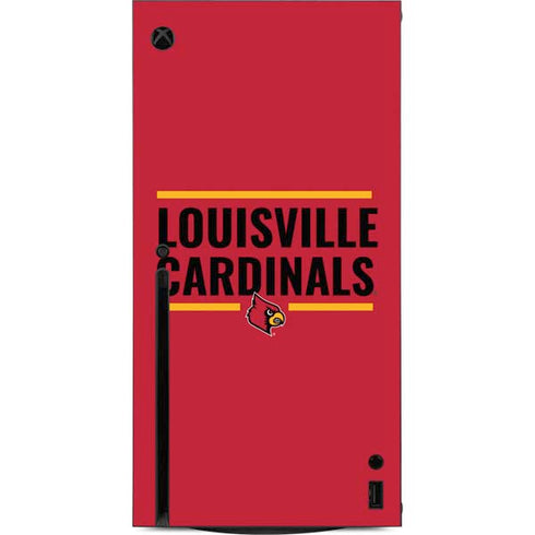 University of Louisville Cardinals Striped Xbox Series X Console Skin