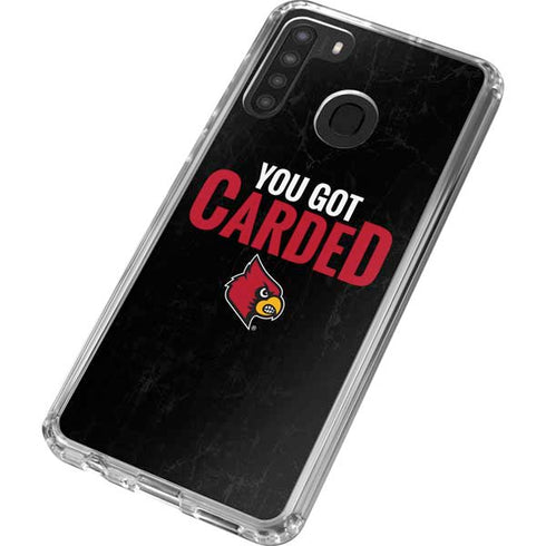 University of Louisville You Got Carded Galaxy A21 Clear Case
