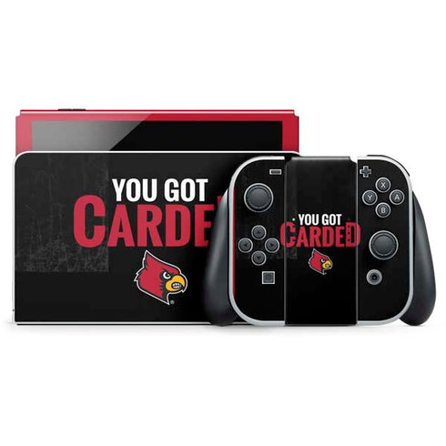 University of Louisville You Got Carded Nintendo Switch OLED (2021) Skin