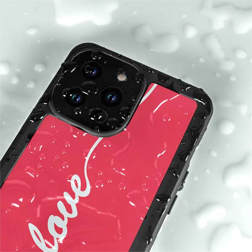 Love Banner iPhone 14 Pro Max Waterproof Case