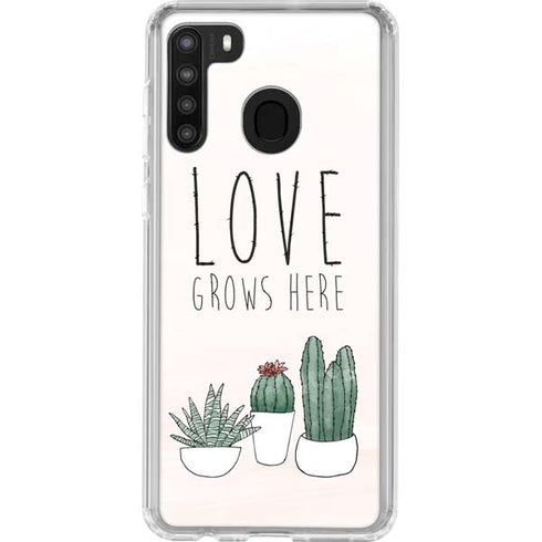 Love Grows Here Galaxy A21 Clear Case