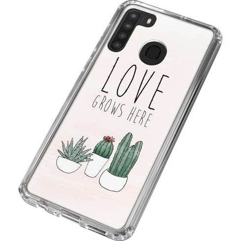 Love Grows Here Galaxy A21 Clear Case