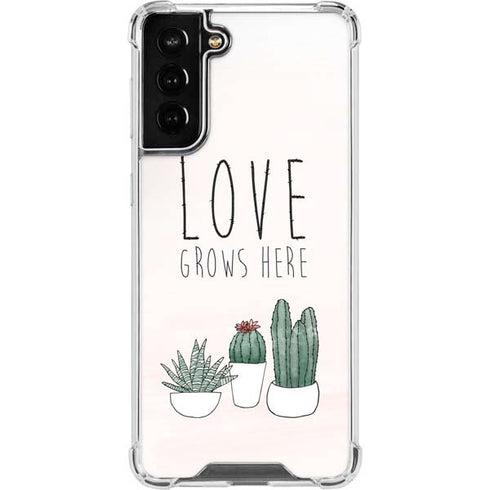 Love Grows Here Galaxy S21 FE Clear Case