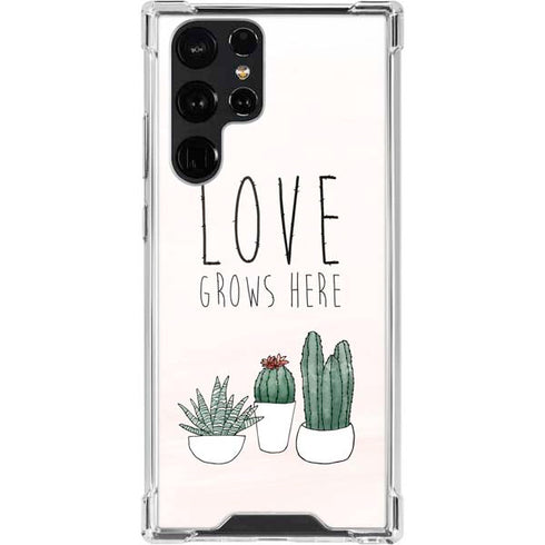 Love Grows Here Galaxy S22 Ultra Clear Case