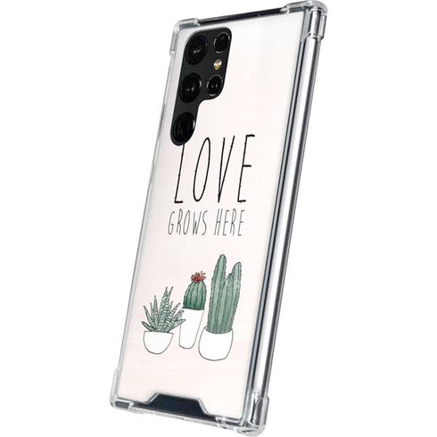 Love Grows Here Galaxy S22 Ultra Clear Case