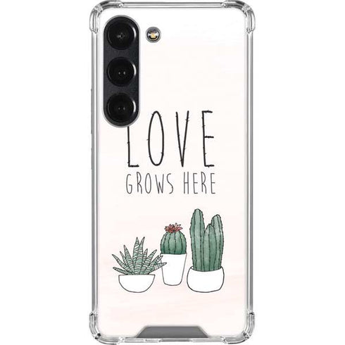 Love Grows Here Galaxy S23 Clear Case