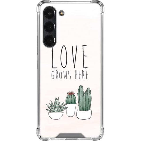 Love Grows Here Galaxy S23 Plus Clear Case