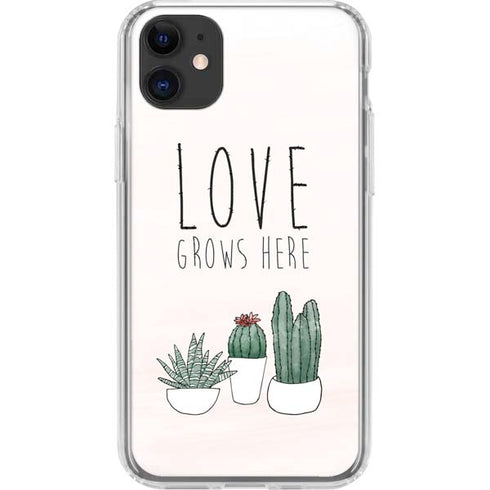 Love Grows Here iPhone 11 Clear Case