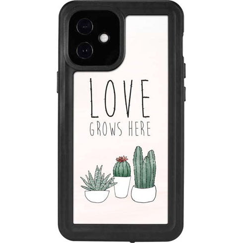 Love Grows Here iPhone 12 Mini Waterproof Case