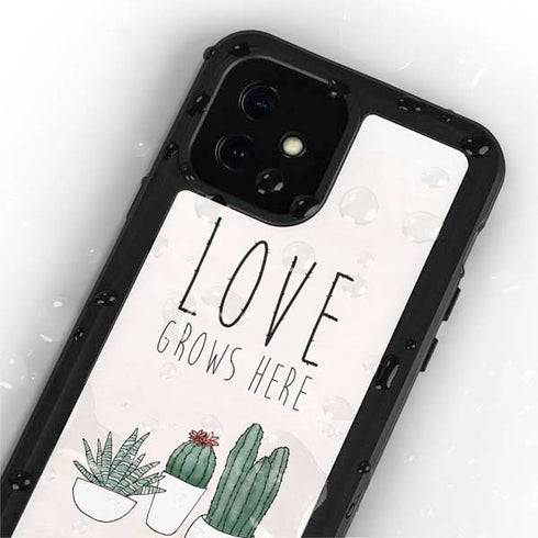Love Grows Here iPhone 12 Mini Waterproof Case