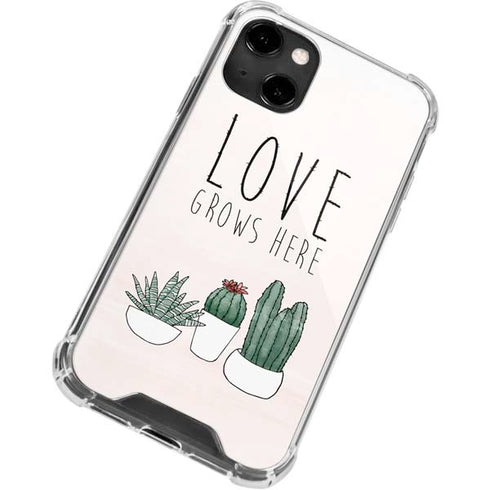 Love Grows Here iPhone 14 Clear Case