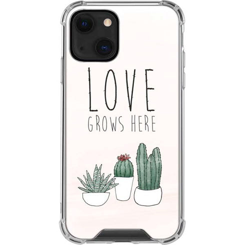 Love Grows Here iPhone 14 Plus Clear Case