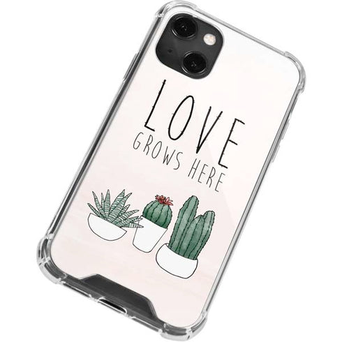 Love Grows Here iPhone 14 Plus Clear Case