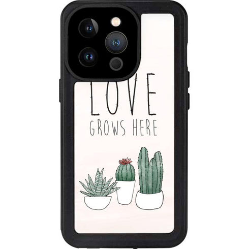 Love Grows Here iPhone 14 Pro Waterproof Case