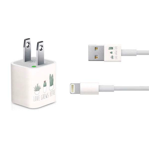 Love Grows Here iPhone Charger (5W USB) Skin