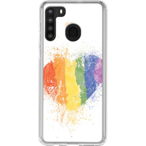 Love Is Love Heart Galaxy A21 Clear Case