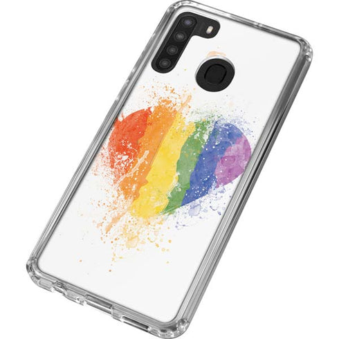 Love Is Love Heart Galaxy A21 Clear Case