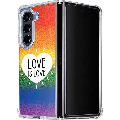 Love Is Love Rainbow Galaxy Z Fold5 5G Clear Case