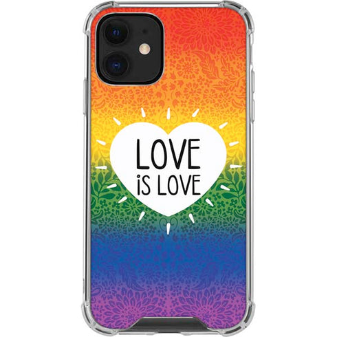 Love Is Love Rainbow iPhone 12 Mini Clear Case