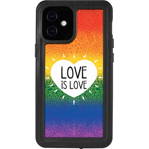 Love Is Love Rainbow iPhone 12 Mini Waterproof Case