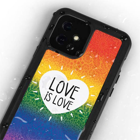 Love Is Love Rainbow iPhone 12 Mini Waterproof Case