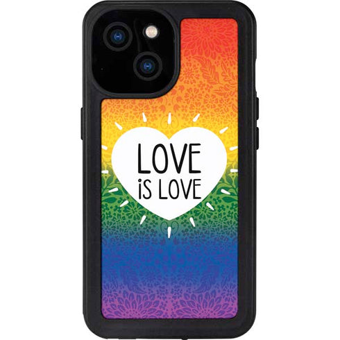 Love Is Love Rainbow iPhone 13 Mini Waterproof Case