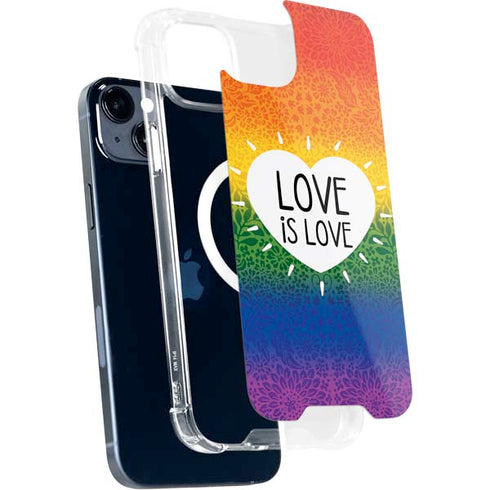 Love Is Love Rainbow iPhone 15 Plus MagSafe Case