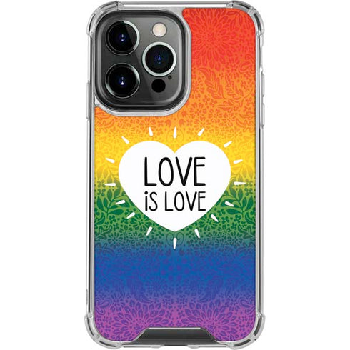 Love Is Love Rainbow iPhone 15 Pro Clear Case