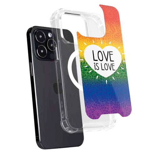 Love Is Love Rainbow iPhone 15 Pro MagSafe Case