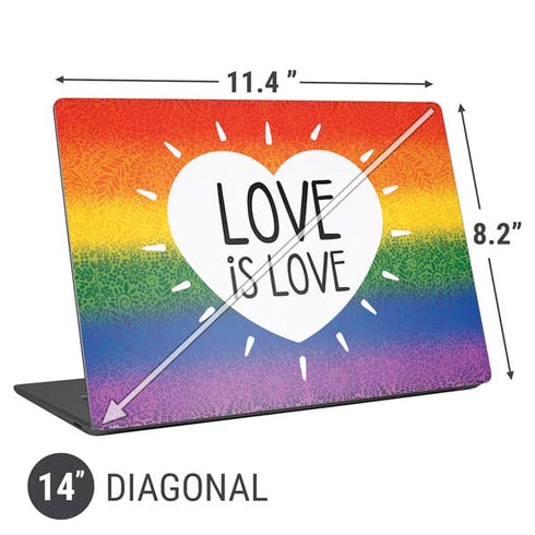 Love Is Love Rainbow Universal Laptop 14in (11.4 x 8.2in) Skin